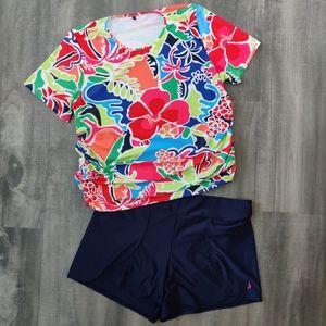 Nautica Swim Shirt & Swim Shorts, Size 14/16